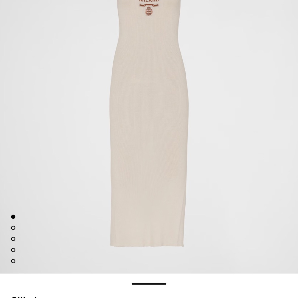 Prada Cream Ribbed Tank with Brown Logo - Picture 4 of 4